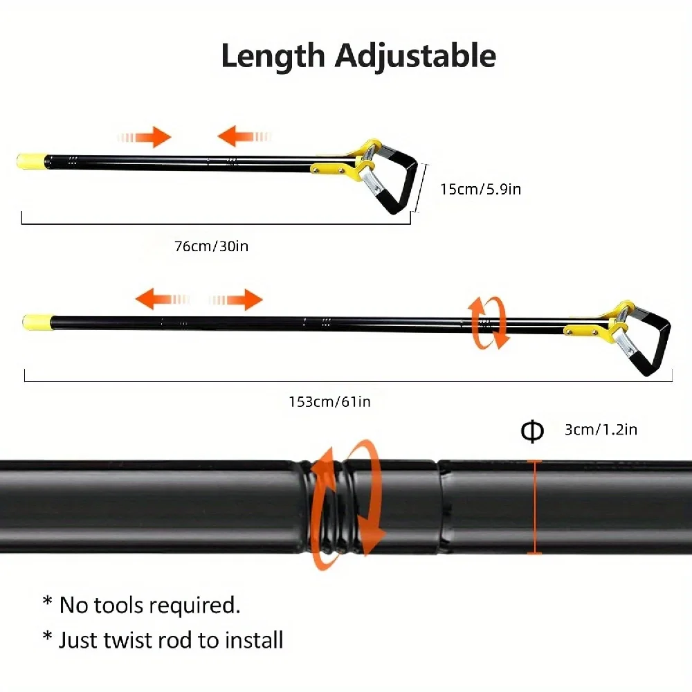 Hoe Garden Tool -Scuffle Garden Hoes for Weeding Gardening Long Handle Heavy Duty - Adjustable Weeding Loop Stirrup Hoe Black