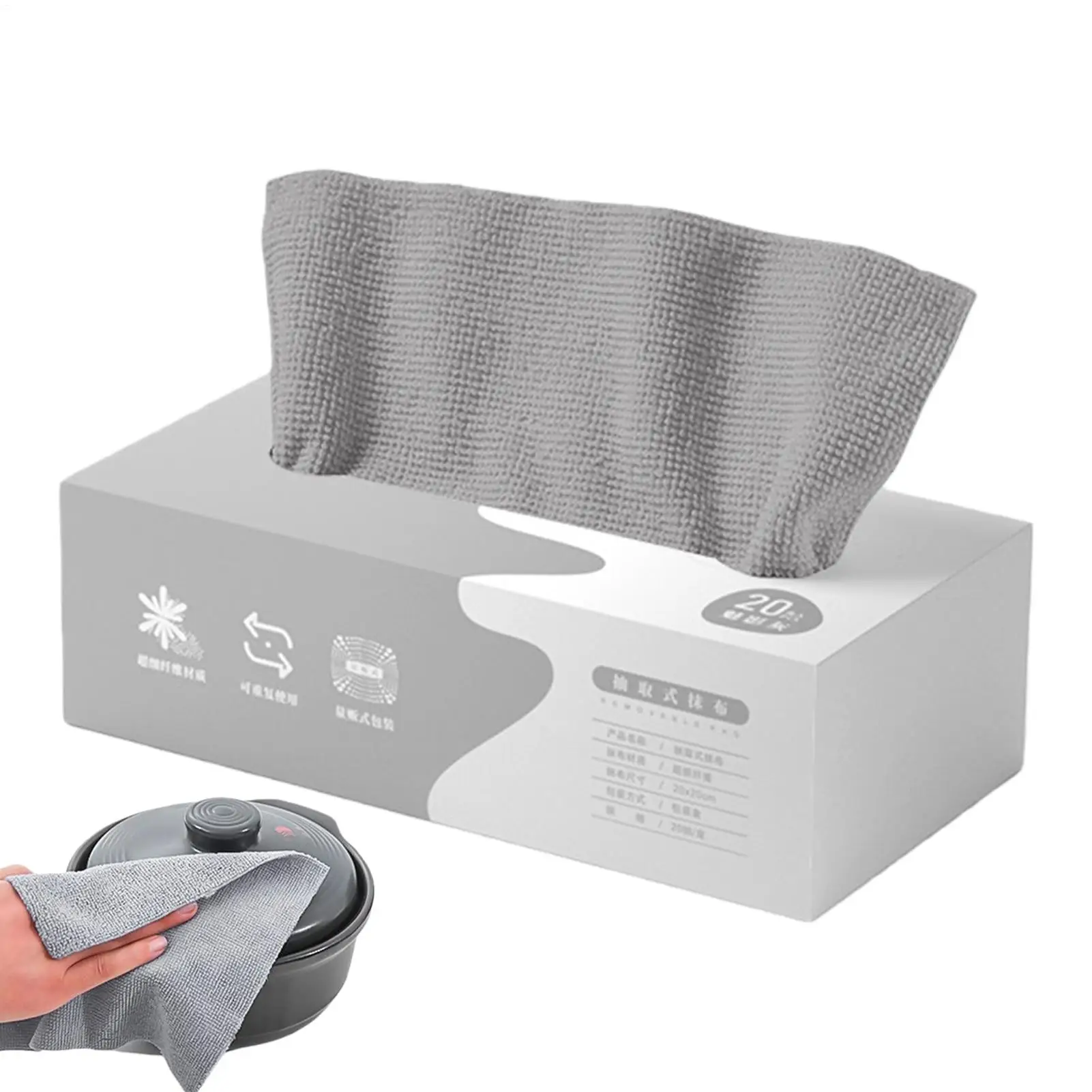 20Pcs Microfiber Pull Out Reusable Kitchen Towels Super Absorbent Cleaning Cloths for Kitchen Dishwashing Surface Cleaning Rags