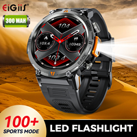 EIGIIS KE3 Bluetooth Call Smart Watch Men Full Touch Screen Health Monitor Clock With Flashlight Men SmartWatch For IOS Android