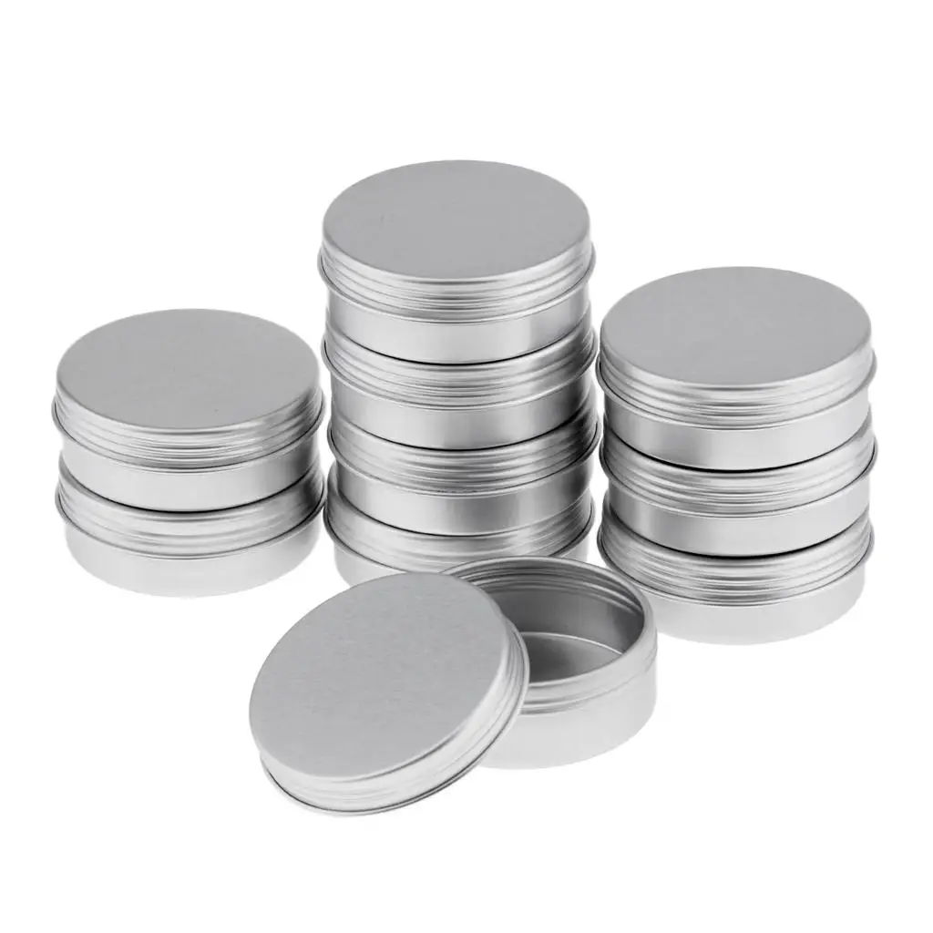 MIDACFICK-Petits pots de baume Jules en aluminium, mini cosmétique, 25ml, 10 paquets