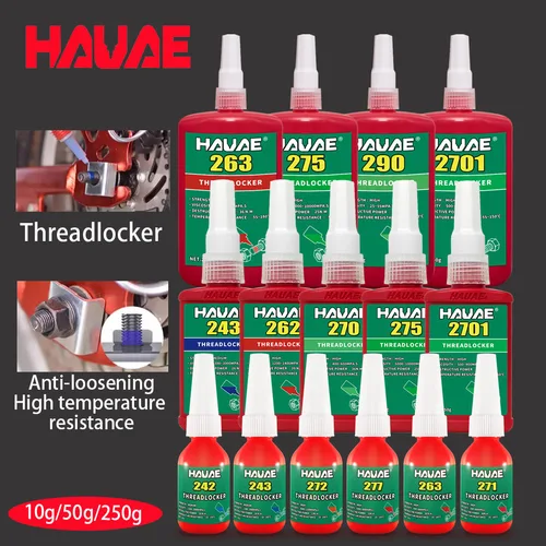 10/50/250ML bloqueador de roscas 272 222 241 242 243 262 263 2701 270 275 290 pegamento de rodamiento adhesivo de tornillo pegamento anaeróbico de curado rápido