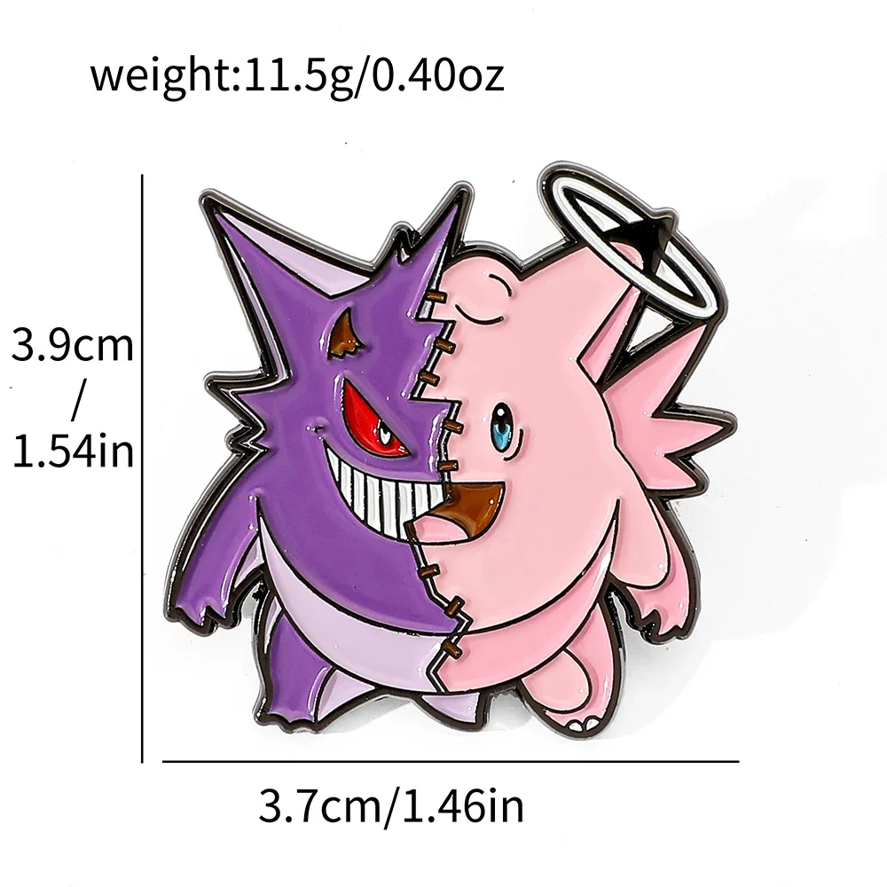 1 Pc Cartoon Jigglypuff Brooch Handsome Gengar Enamel Pin Metal Badge Jewelry Backpack Clothing Accessories Festive Gift view 5
