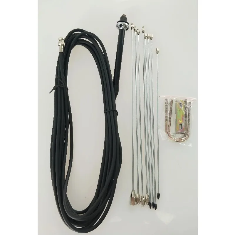 Universe Grocery Store 1/4 Wavelength Umbrella GP Antenna for 5w-50w FM Transmitters, Outdoor, with 15m Feeder BNC