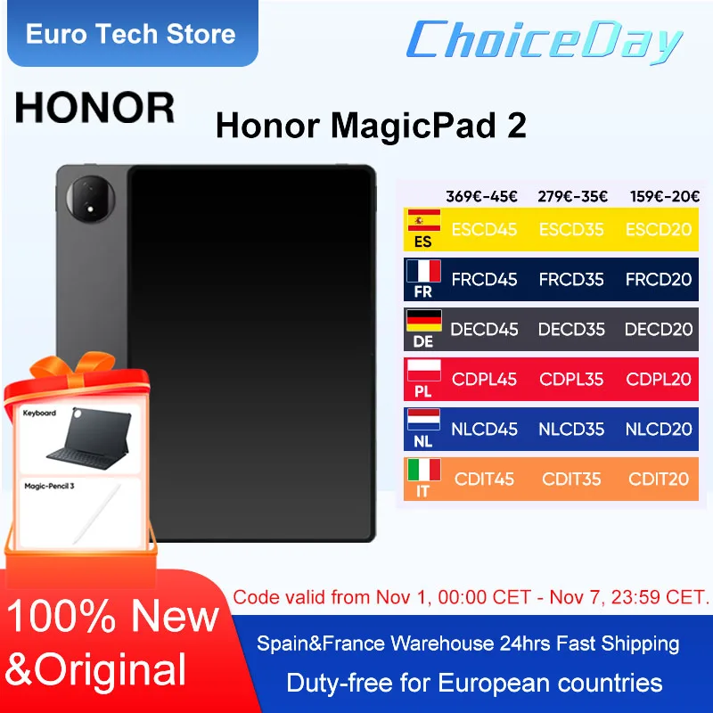 Version mondiale Honor MagicPad 2 tablette 12.3 ''3K OLED 144Hz tapis d'affichage Snapdragon 8s Gen 3 10050mAh batterie Android 14 Version mondiale Honor MagicPad 2 tablette 12.3 ''3K OLED 144Hz tapis d'affichage Snapdragon 8s Gen 3 10050mAh batterie Android 14