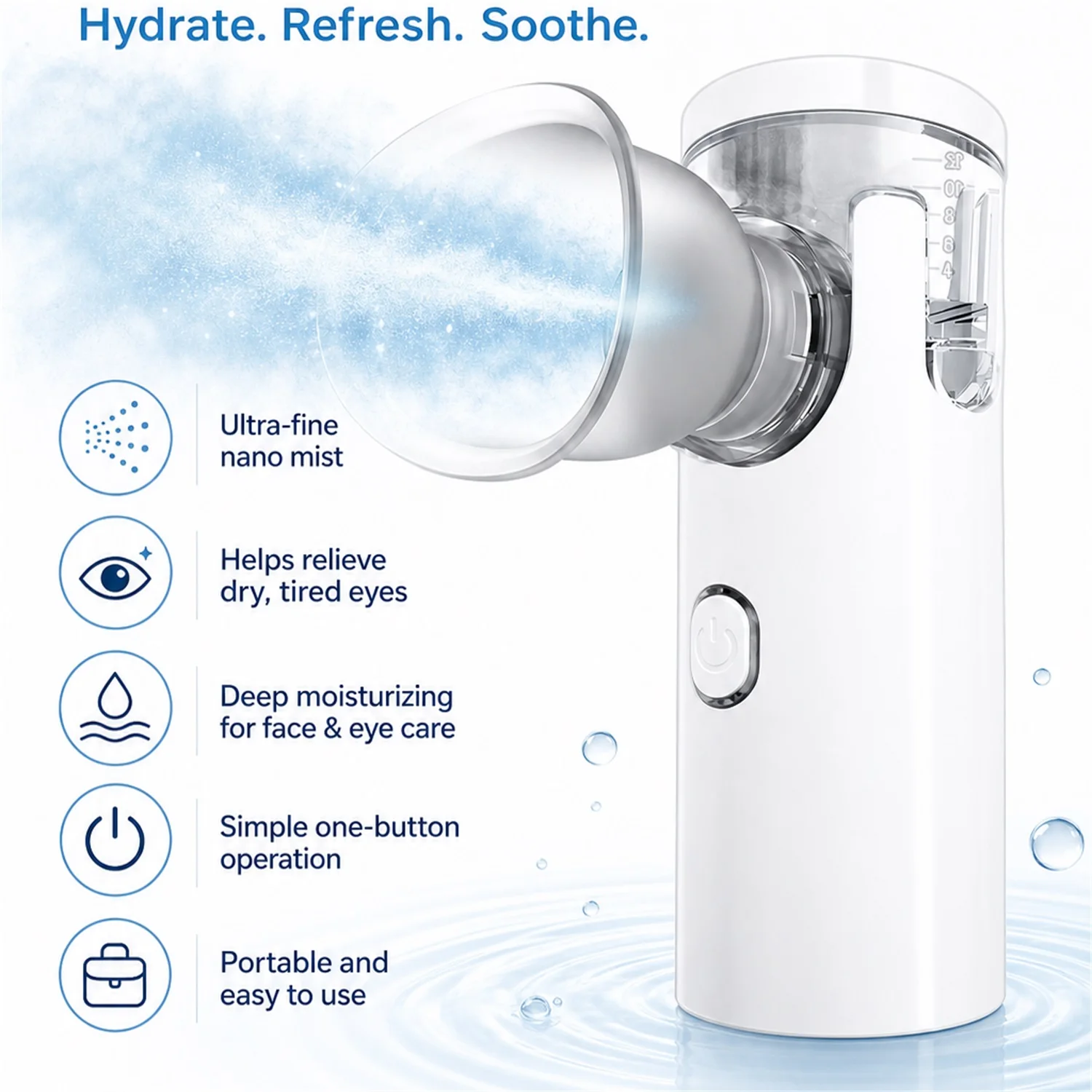 Nano Spray Eye Massage Instrument Facial Sprayer Humidifier USB Nebulizer Face Steamer Moisturizing Beauty Health Skin Care Tool