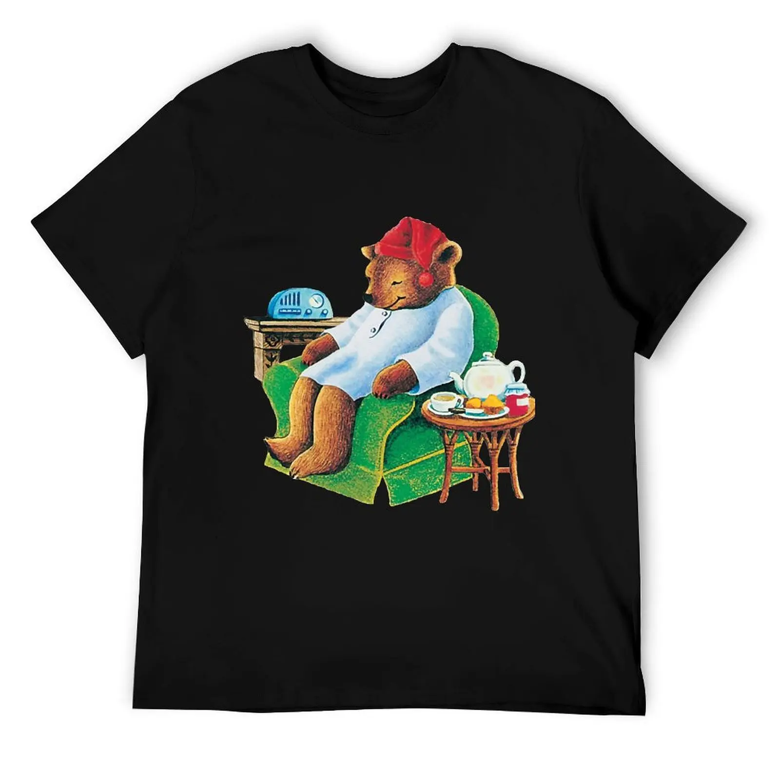 Condimento celestial, camiseta de oso de té para dormir, paquete de Camiseta de algodón, camiseta para hombre, camisetas de anime de algodón pesado, camiseta de gran tamaño