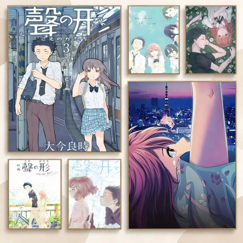 A Silent Voice Manga Anime Retro Character Fan Series Poster Contemporary Wall Art Print for Bedroom & Living Room, Unframed