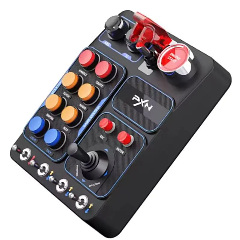 PXN PC Racing Game Controller CB1 Racing Game Central Control Box With Fixture, Equipped With 30 Programmable Buttons