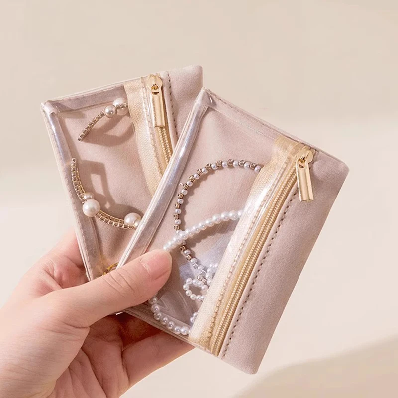 High-end Sealed Anti-oxidation Jewelry Box with Velvet Fabric Accessories Earrings Rings Necklaces Storage Travel Storage Bag