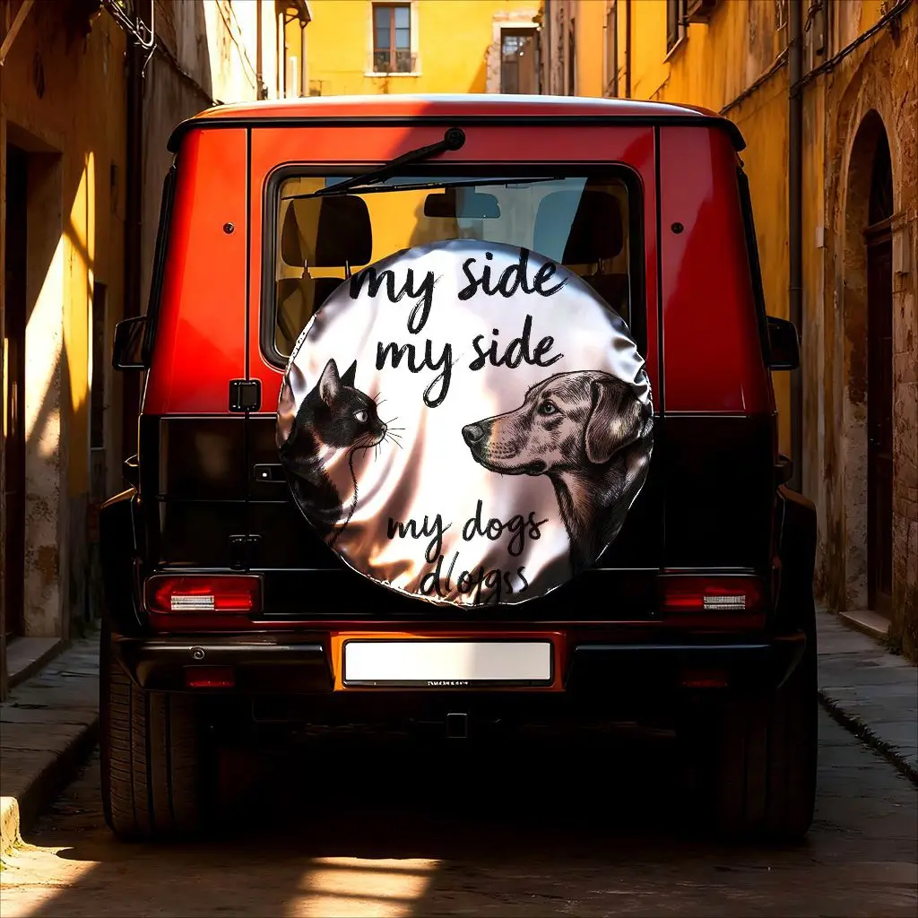 Housse de pneu pour animaux de compagnie, chiot mignon, chaton, vache, poulet, pour voitures, suv, motos, camping-car, roue adaptée au design d'animal de compagnie adorable, pour trappe