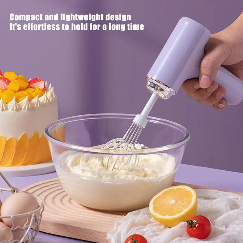 Cordless Egg Beater Portable Cordless Electric Hand Mixers with Interchangeable Stirring Rods 6 Speed Dial Control for Whisking