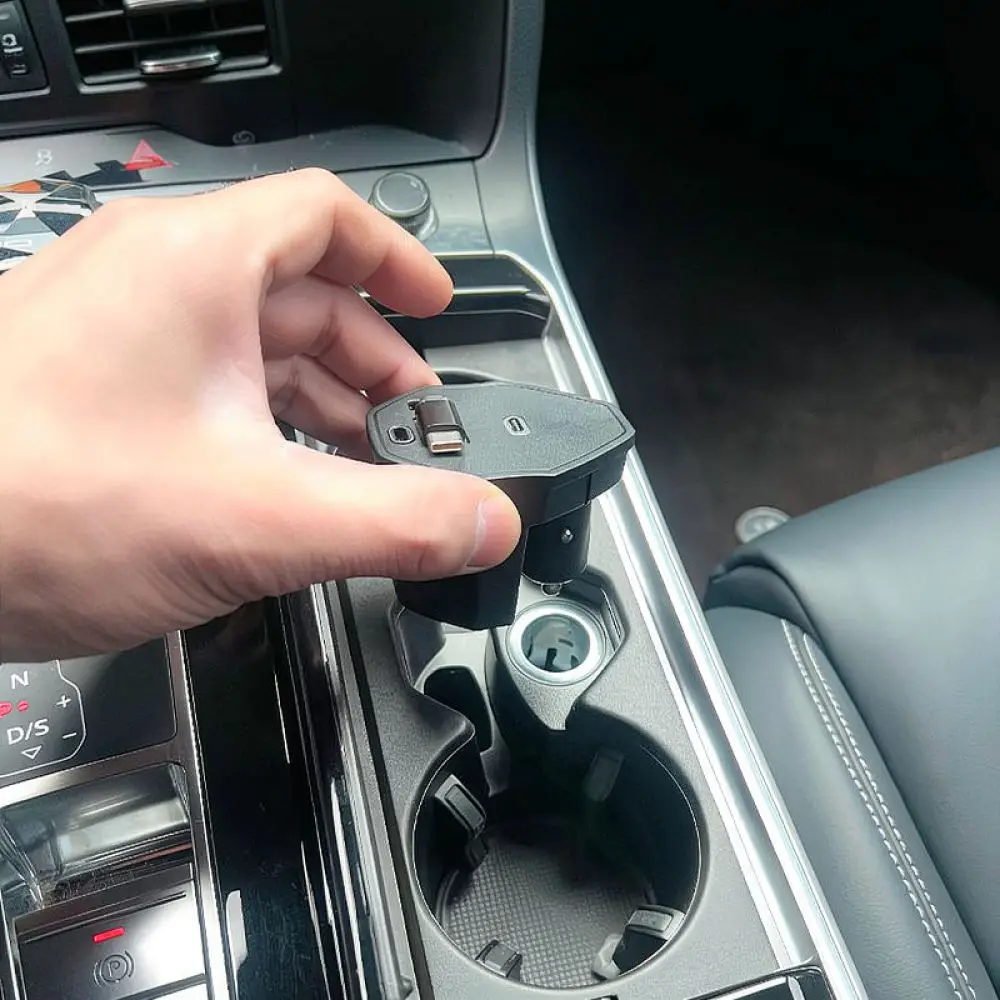 For For Audi A6L A7 RS6 RS7 S6 S7 Car Charger Retractable Cable PD Fast Charging Adapter Dual Port USB C Power Supply Dock