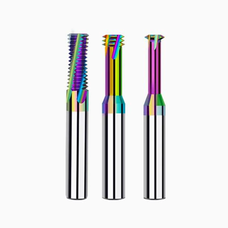 New DLC M1-M16 HRC65 Tridentate Thread Milling Cutter Bit Three Teeth Aluminum Processing Tungsten Steel Alloy Thread mills