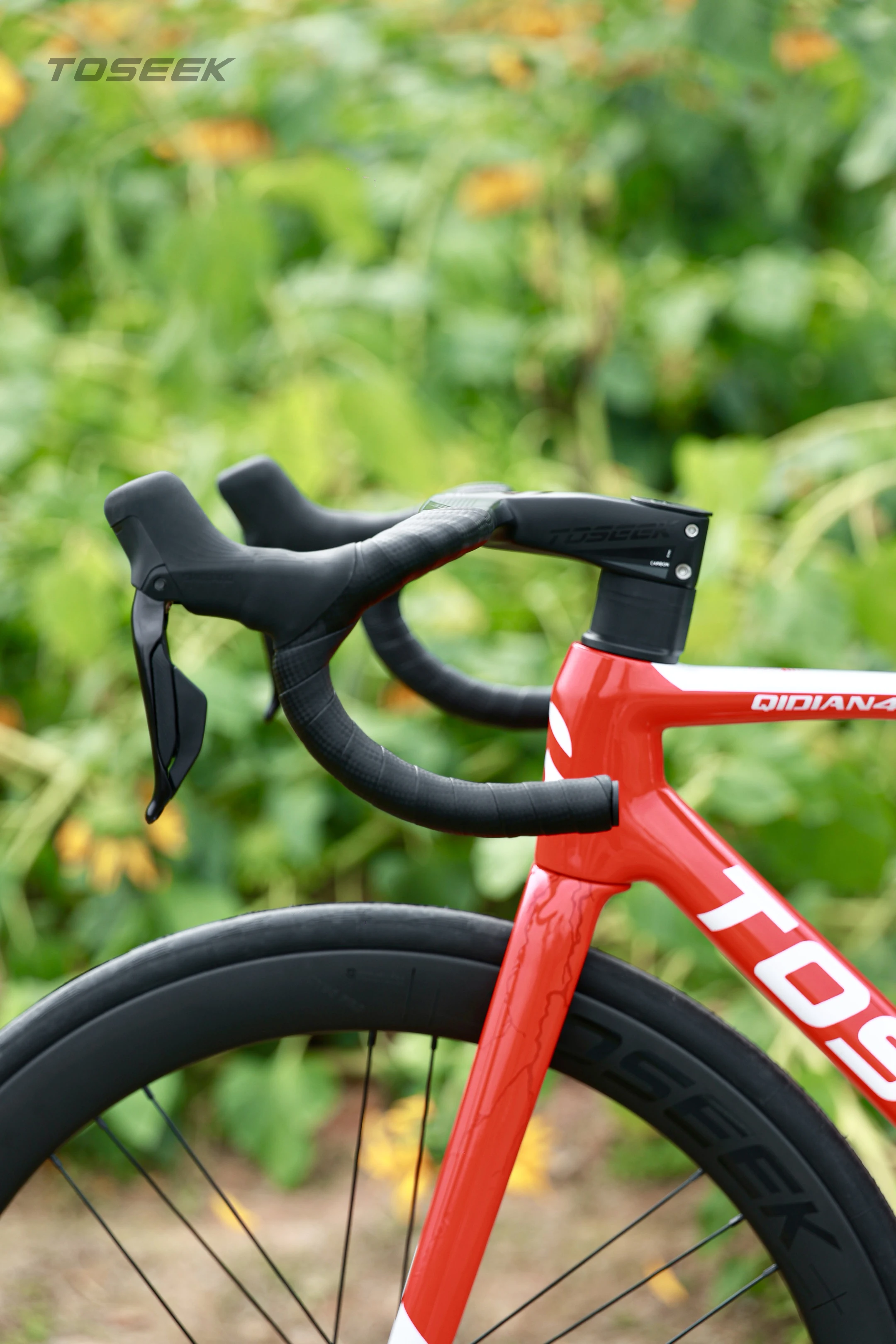 TOSEEK Fahrradlenker Drop Bar T800 Rennrad-Carbonlenker Integrierter Rennradlenker Gebogener Lenker Interne Kabelführung Fahrradteil – Detail 25