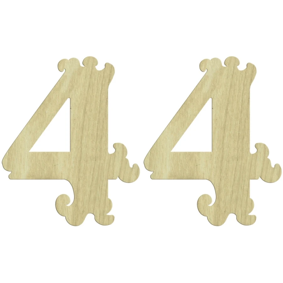 KD211 4 Digit 2li Set Wooden Package Ornament, Unpainted Wooden Ornament