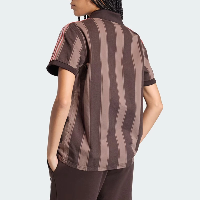 Adidas genuine clover new women's brown black short sleeved polo shirt KD5450