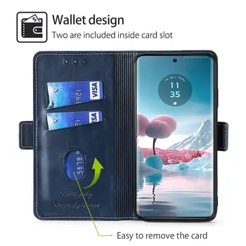 適用於摩托羅拉 Moto Edge 40 30 Ultra X40 X30 20 Pro 40 Neo Plus 2023 的真皮翻蓋手機殼,具有磁吸功能和卡槽 8 最佳銷售 摩托羅拉 Edge 30 Pro 保護殼 - №5