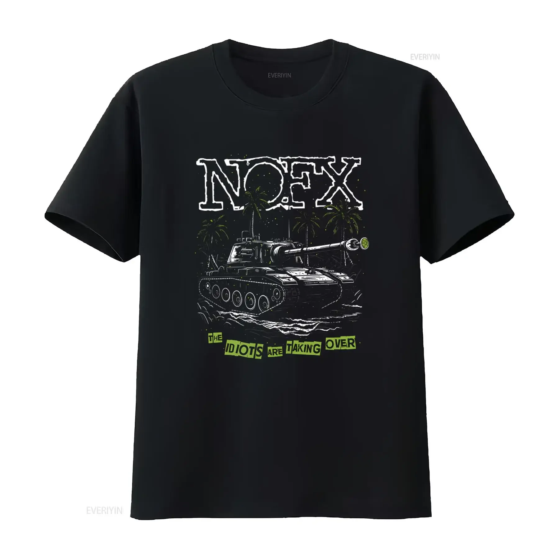 NOFX The Idiots Are Taking Over Band T Shirt Official U S Merch Tank Palm Trees Design Medium Size vintage Washed Breathable