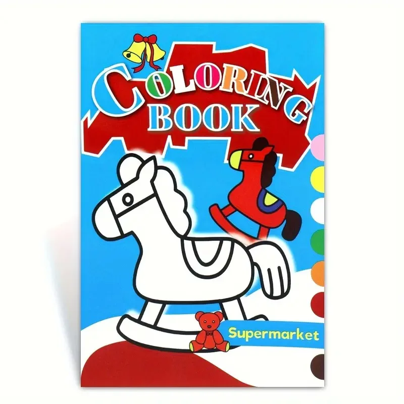Children's themed coloring book, simple sketch, stress reduction and color matching learning