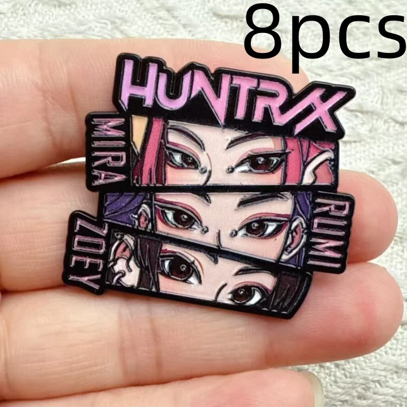 8 قطعة K البوب شيطان الصيادين الكرتون المينا دبابيس-Jinu Lumi Zoey Derpy النمر تصاميم سبيكة بروش شارة التلبيب مجوهرات لمحبي #2