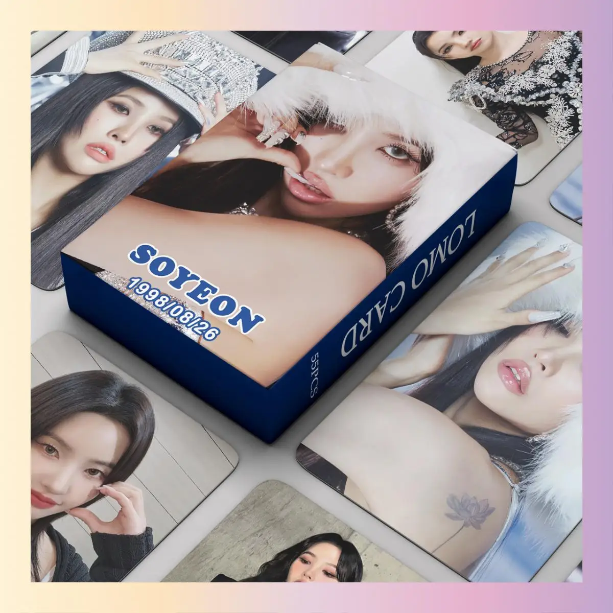 Xiuran 55 יח'\קופסא מיני אלבום I-DLE soyeon potocard lomo כרטיס kop lomo (מלאי מוכן)