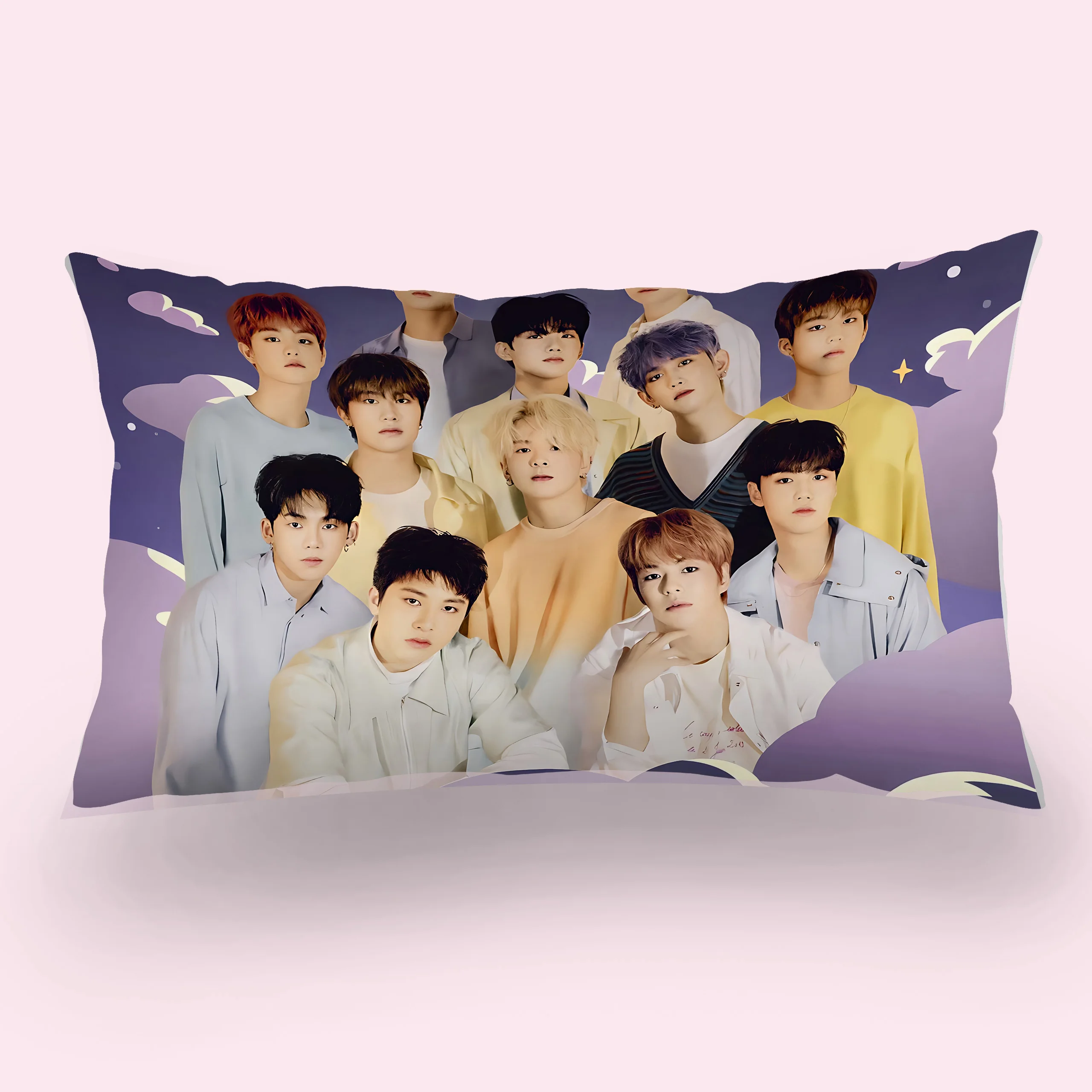 Hot K-pop Pillow Covers Cartoon Sofa Decorative Home Double-sided Printing Short Plush Cushion T-TruzS T-TreasureS Cover Gift