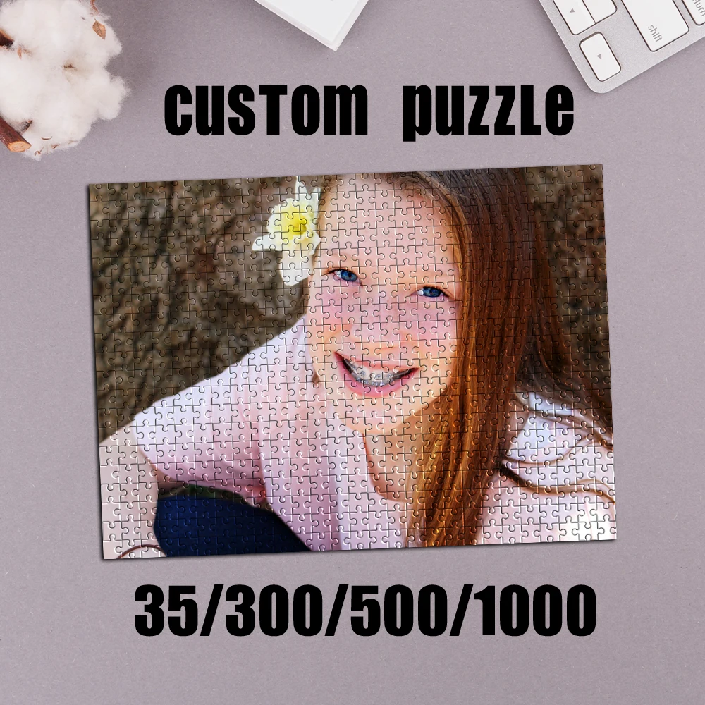 35/300/500/1000 Stück personalisiertes, individuelles Foto-Selfie-Puzzle zum Geburtstag, Valentinstag, Muttertag, Vatertag, Schulanfang
