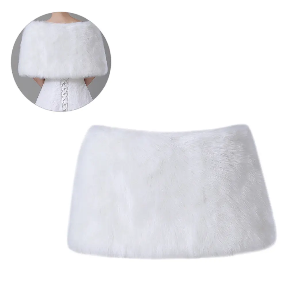 

Свадебная накидка-шаль из акрила для зимы, теплая, элегантная, для свадебной вечеринки, выпускного бала, красивый аксессуар для невесты, белая накидка для невесты