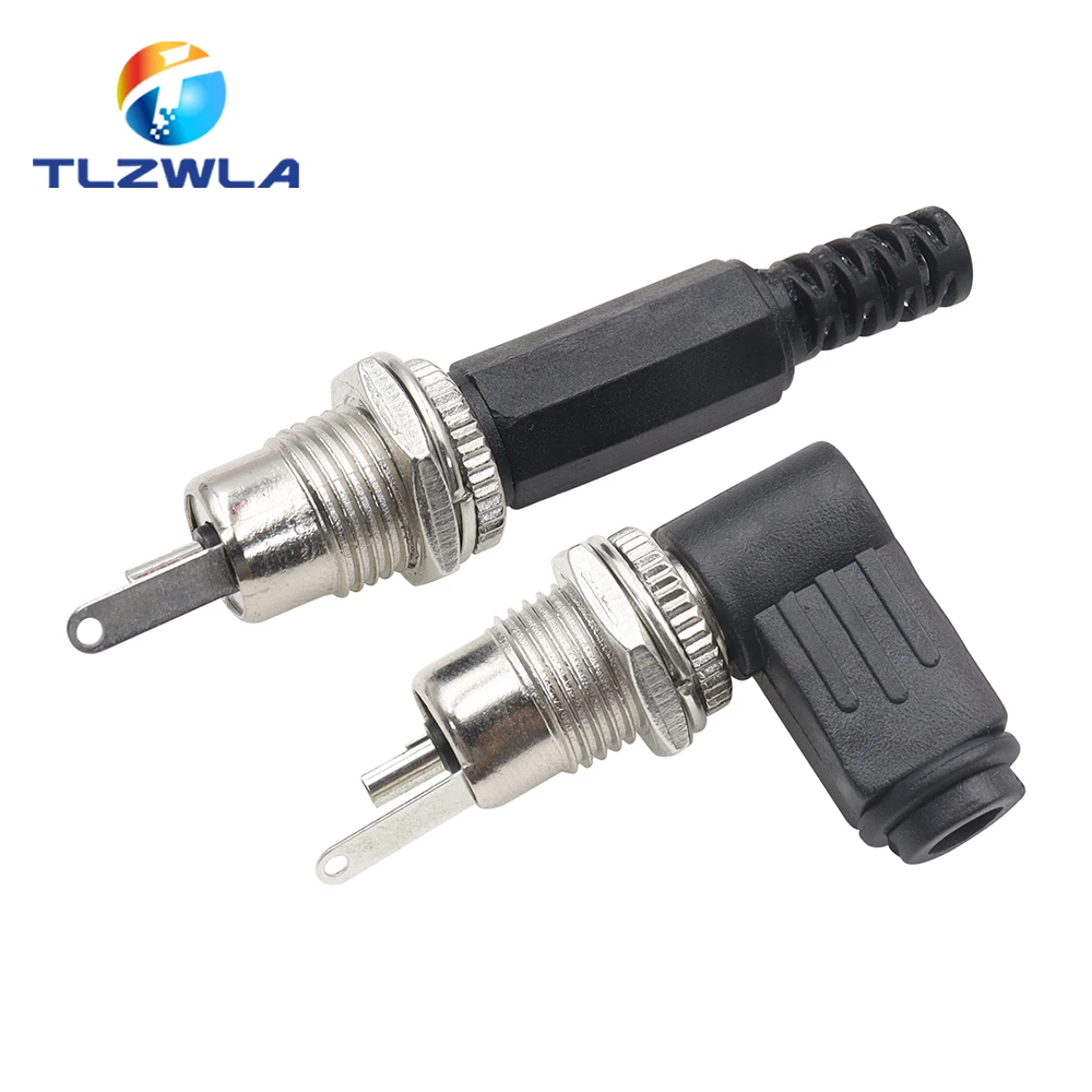 10PCS (5Pairs) Male DC Power Plug Angle 90 degree L Shaped plastic+Female Metal Panel Mount Socket Jack Plug DC Connector