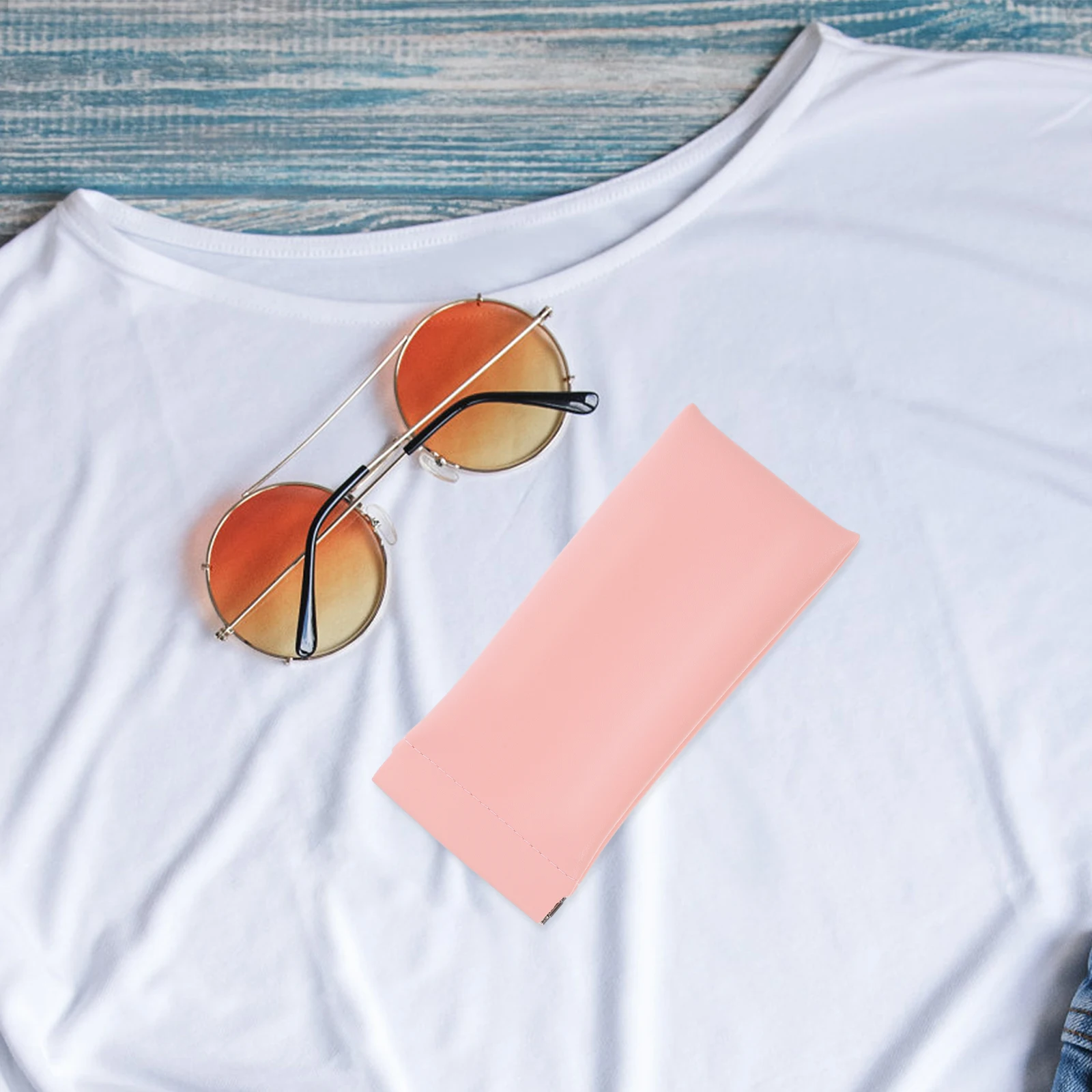 

2pcs Soft PU Glasses Case for Sunglasses Eyewear Pink Color Portable Protective Storage Pouch
