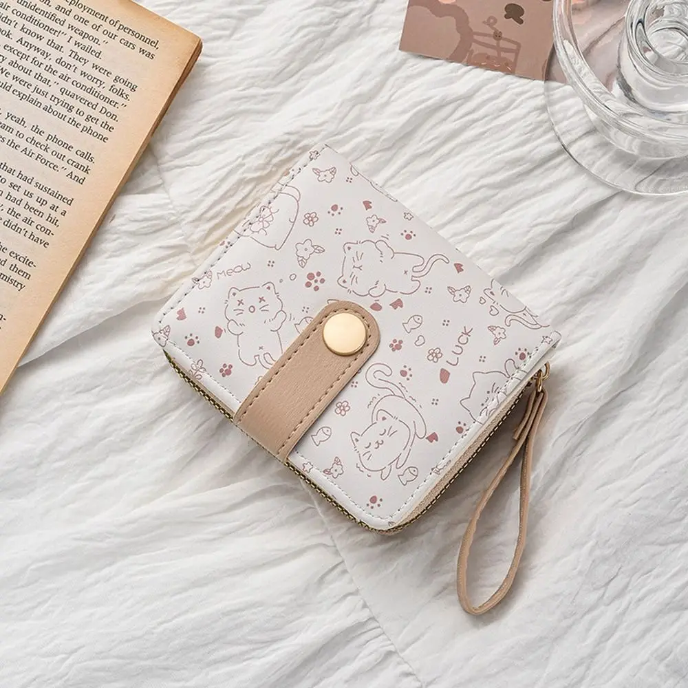 Dompet Dompet Gambar Kartun Baru Dompet Koin Lipat Kulit PU Dompet Ritsleting Portabel