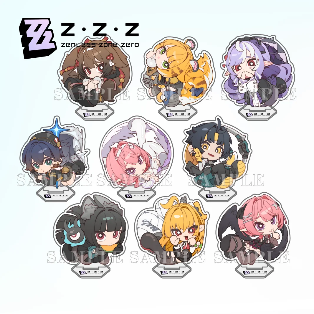 Game Zenless Zone Zero Mini Chibi Acrylic Stand 10CM Remielle Dan/Cissia Figure Model Plate Desk Decor Keychain Gifts