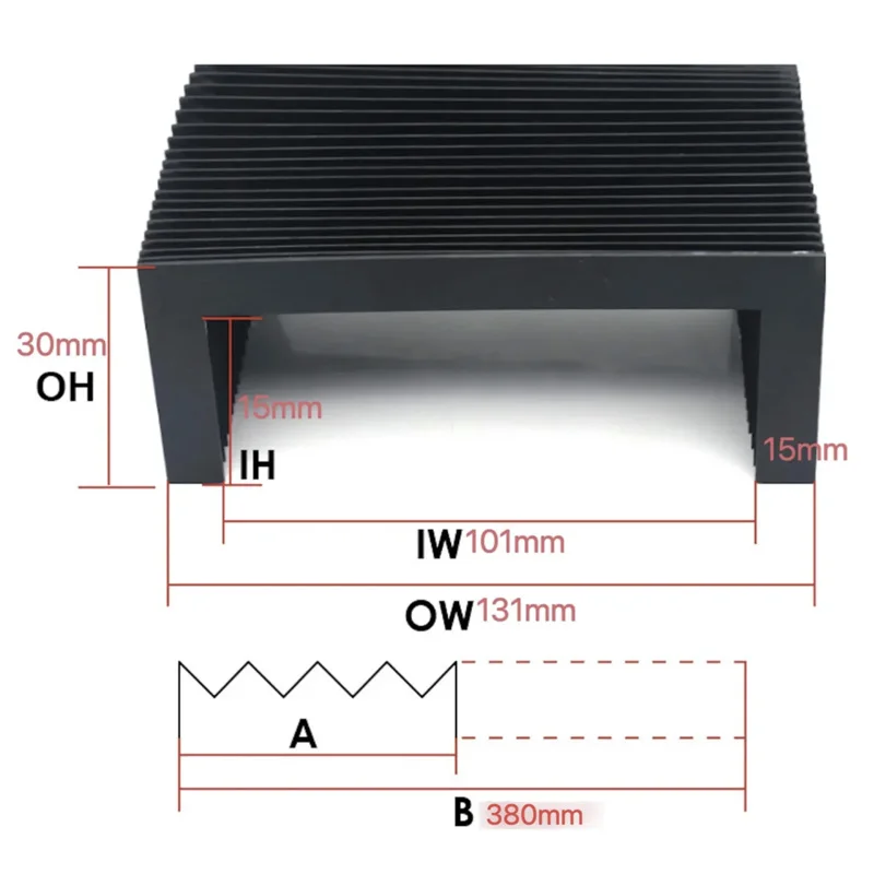 Customized dust cover Lmax= 380mm