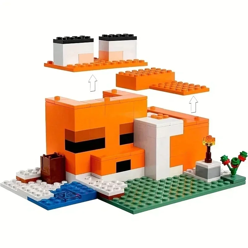 MOC Game The Fox Lodge House Building Block Street View 21178 With Doll Collect Assemble Educational Bricks Toy For Kid Gift