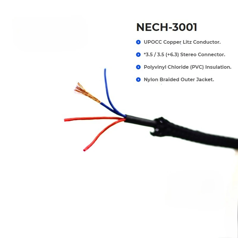 

NECE-3001 6N single crystal copper four-core headphone cable signal cable UPOCC