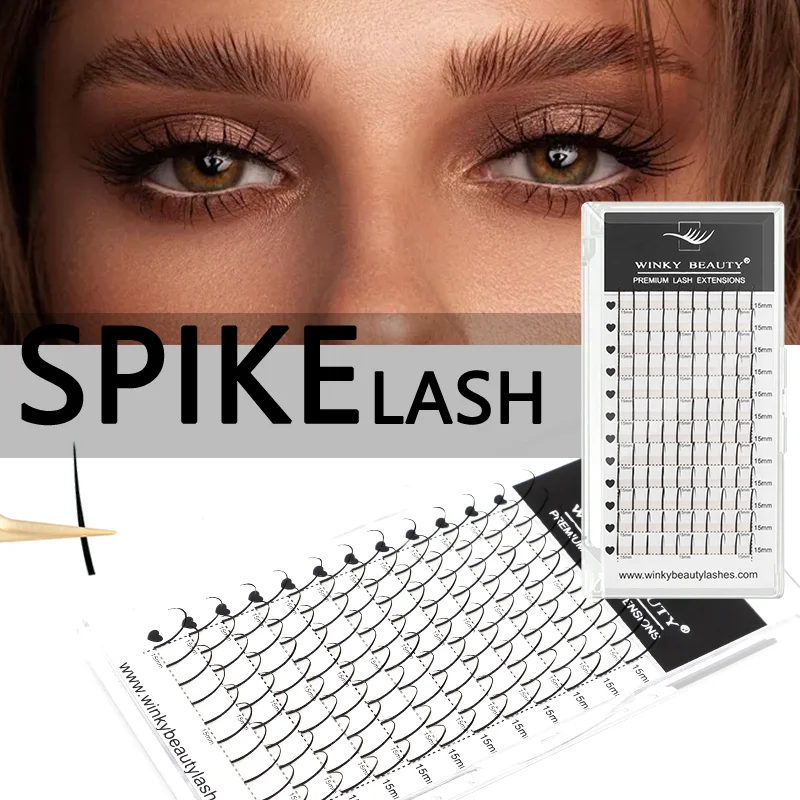 winky beauty 10-18mm 120Fans Premade Spikes Lashes Extensions I Shape Lashes Tary Fluffy Individual  False Eyelashes