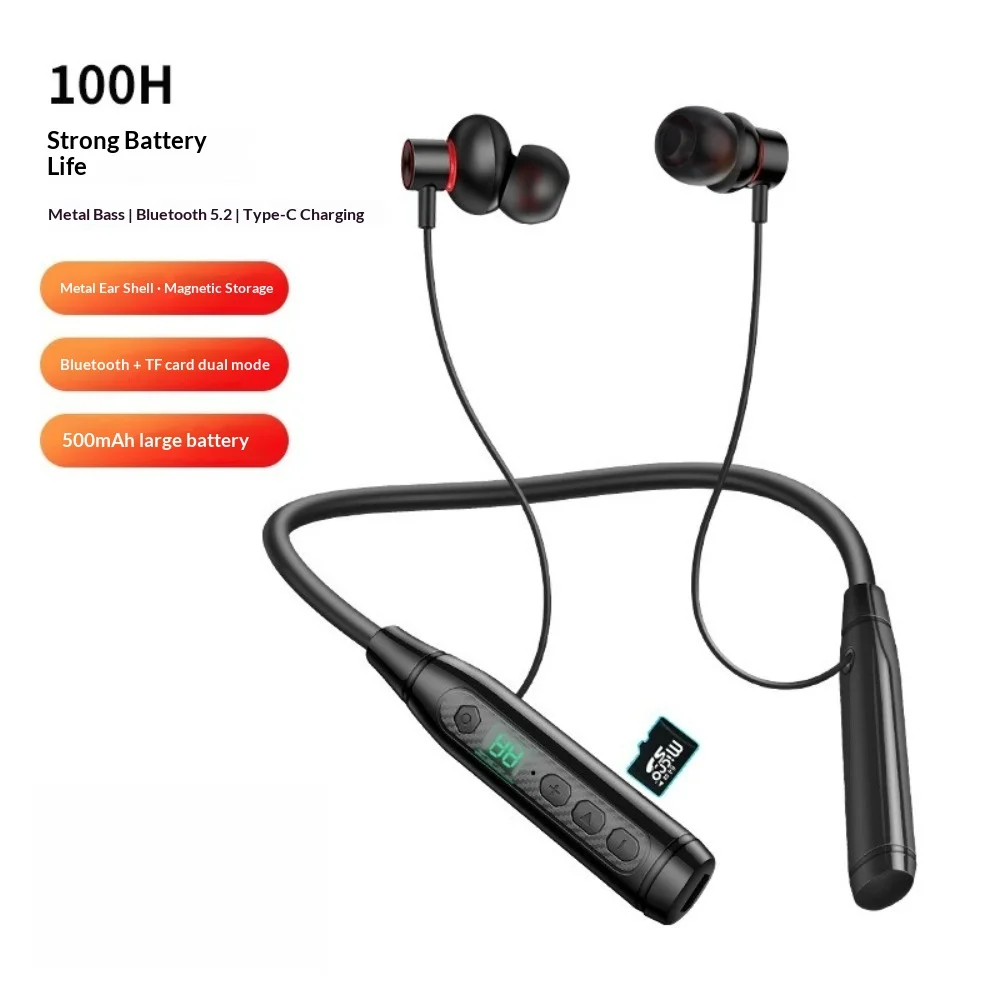 Neck-hung Wireless Earphones Bluetooth 5.3 High Sound Quality Noise Cancellation 2025 New Model Sports Running Fitness Business view 6