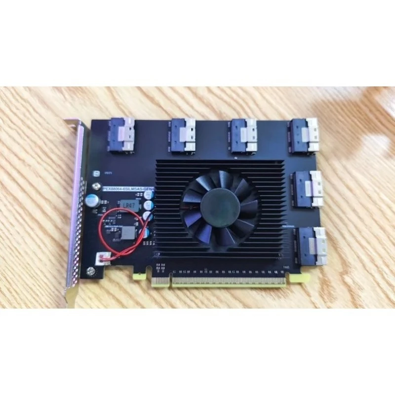 12 Disc Full Flash NAS Expansion, No Main Board Support Split PCIe4.0 X16 To 6 SFF-8654 8i Interface