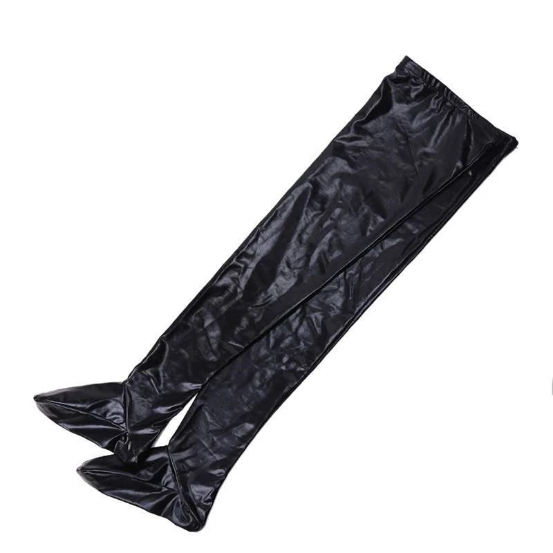 Oberschenkel hohe sexy Strümpfe PVC-Leder öl glänzende Strümpfe über dem Knie Latex Medien sexy Party Dessous rutsch feste Cosplay Socken