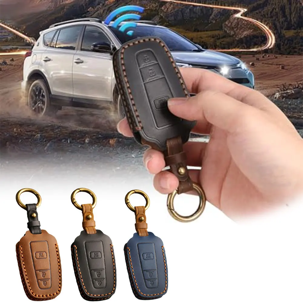 

Leather Key Cover for Toyota Vehicles Compatible with For Camry For RAV4 For CHR Highlander for Everyday Carry