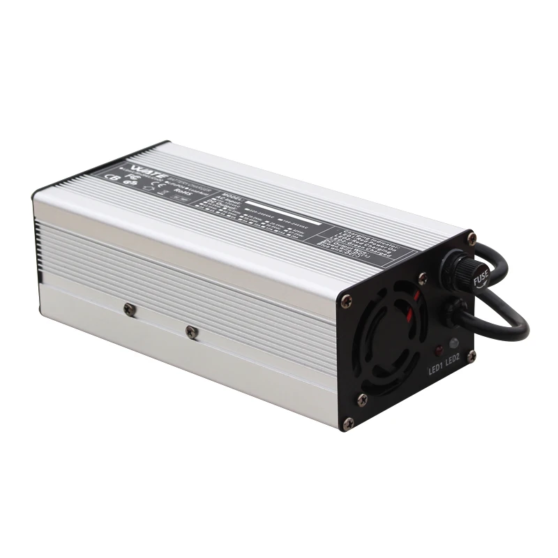 43.8V 10A LiFePO4 Smart Charger 36V 10A Fast Charger With Fan Used For 12S 36V 38.4V LiFePO4 LFP Battery