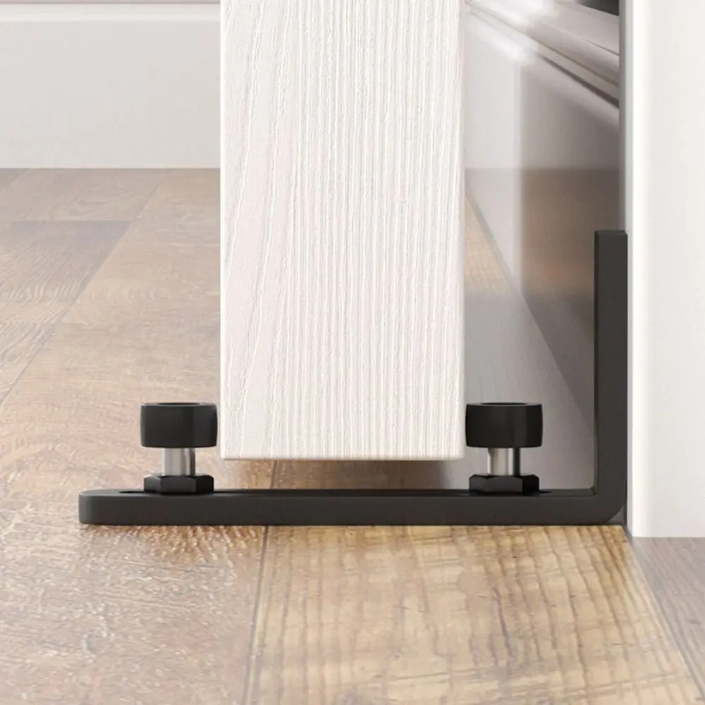 

Wall-mounted Barn Door Floor Guide Double Wheel Adjustable Barn Door Swing Stop Easy Installation Carbon Steel Bottom Guide