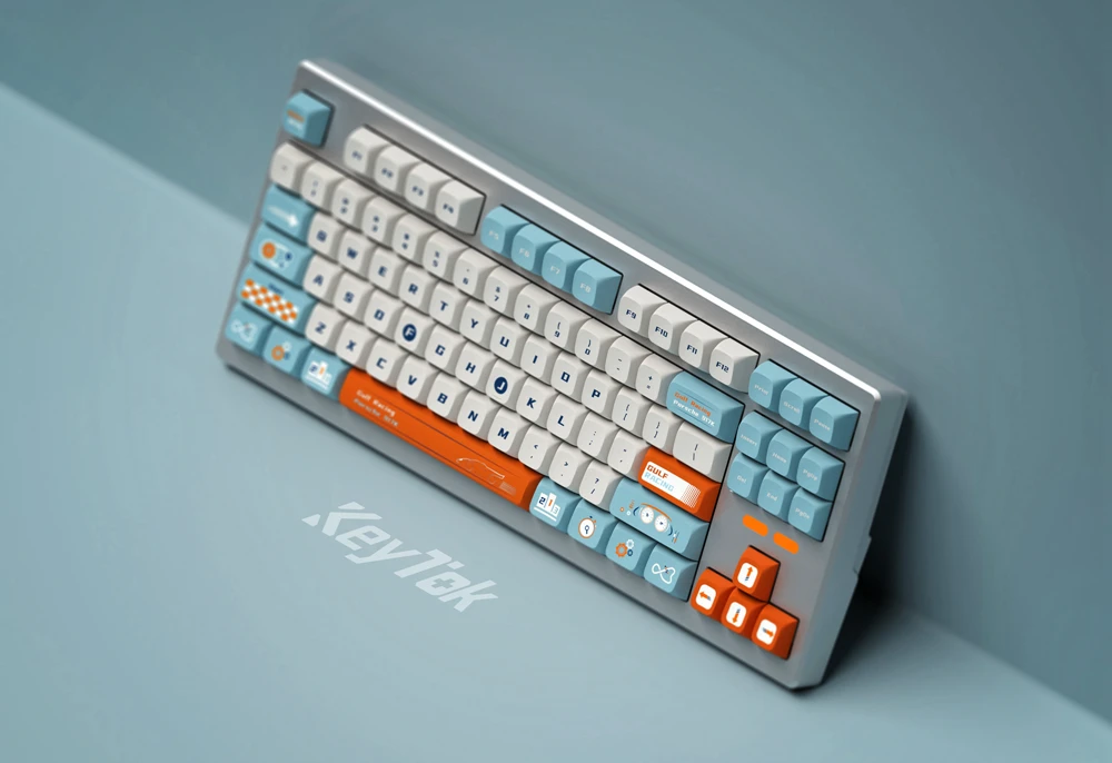 Imagem -06 - Keytok-key Cap Conjunto para Teclado Gulf Racing Dye Sub Pbt Grosso 87 Tkl 104 Ansi Xd64 Bm60 Xd68 Cstc75 Bm87 Bm65