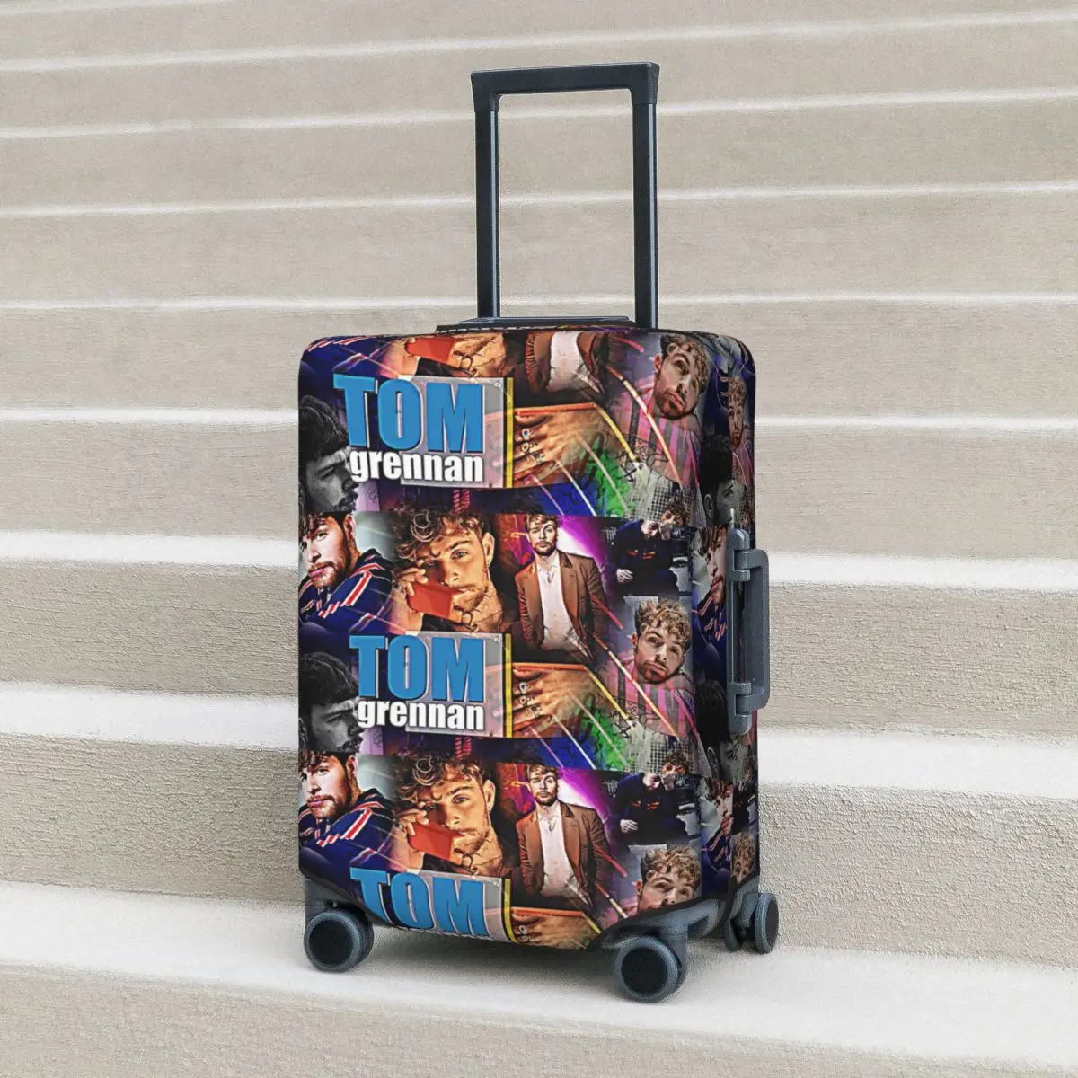 

Tom Grennan Suitcase Cover Protection Elastic Trip Luggage Protector Covers for 18-32 Inch