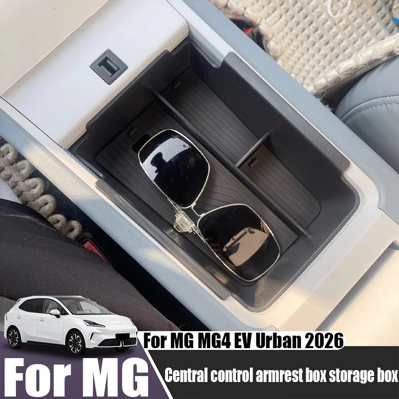 Caja de almacenamiento para el reposabrazos central, organizador de consola central con compartimentos, accesorios de modificación interior para MG MG4 EV Urban 2026