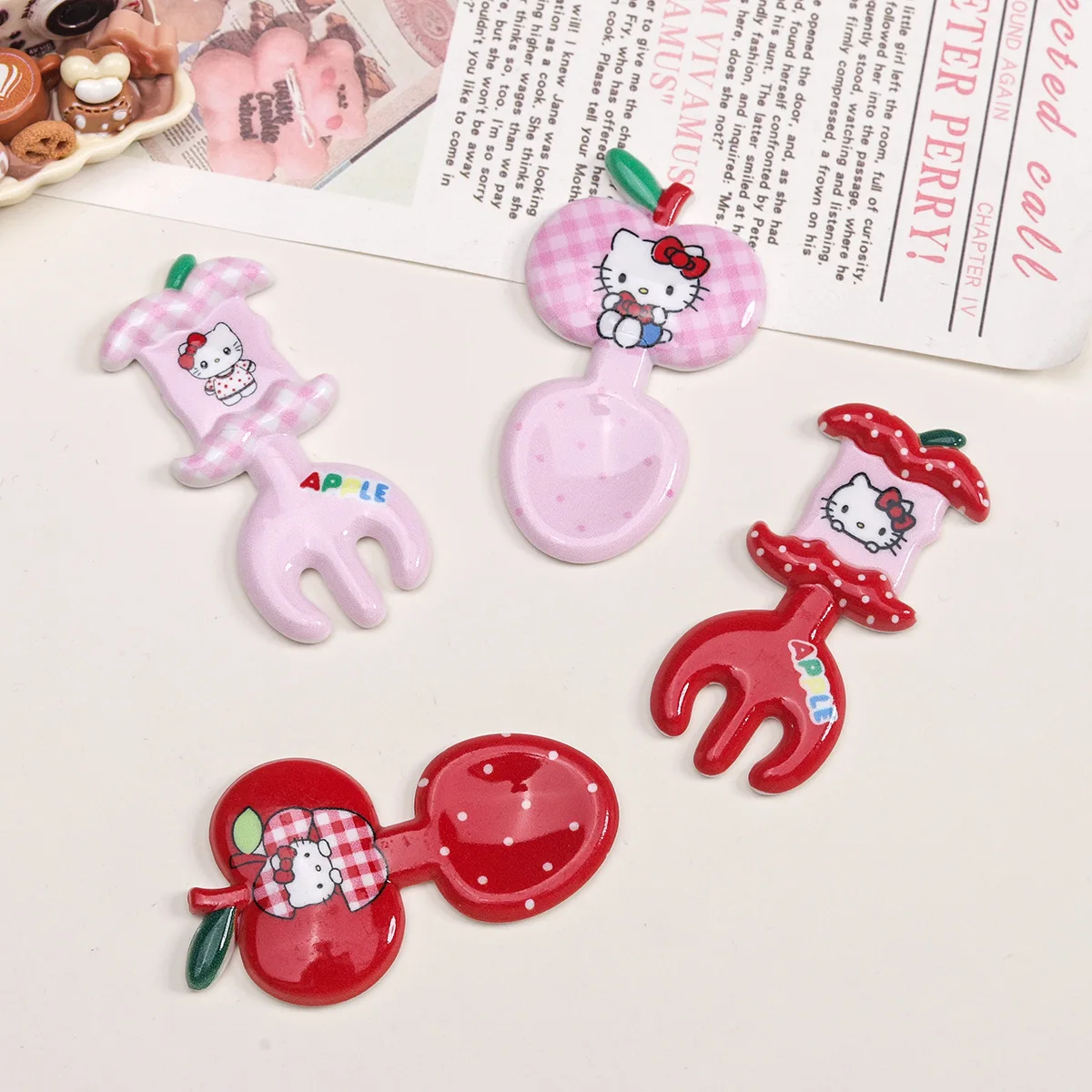 5 個ミニソ kt フォーク漫画樹脂アクセサリー diy ジャンクケースチャーム手作りミニチュア材料ジュエリー工芸用品