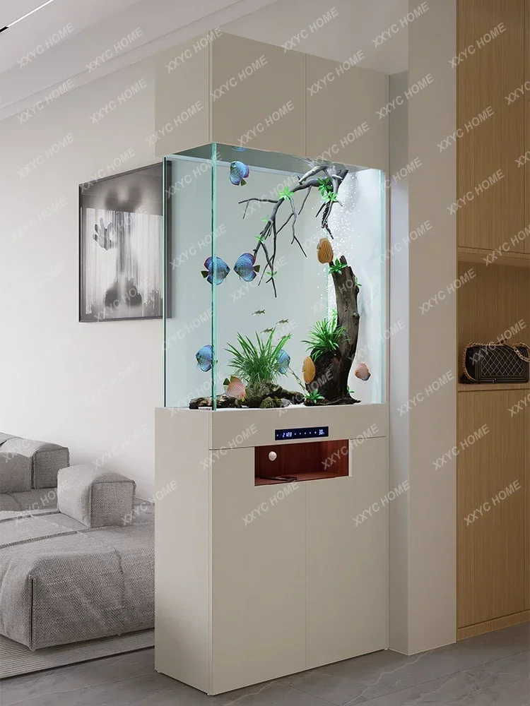 Fish Tank Care-Free Ecological Bottom Filter Smart TV Cabinet next to Lazy Aquarium aquarium seeds