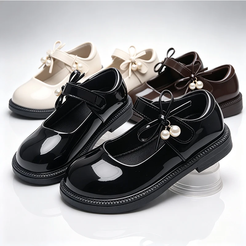 Classic Little Girls Patent Leather Mary Jane Shoes School Uniform Wedding Party Birthday Ceremony Formal Children's Footwear