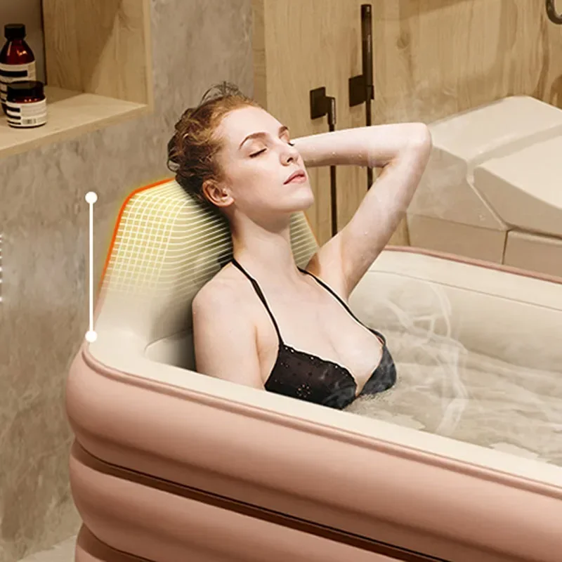 ติดตั้งฟรีอ่างอาบน้ําพับผู้ใหญ่เป็นขนาดใหญ่ Full-Body Home Bath Tub Bath Artifact Inflatable Double Bath Barrel