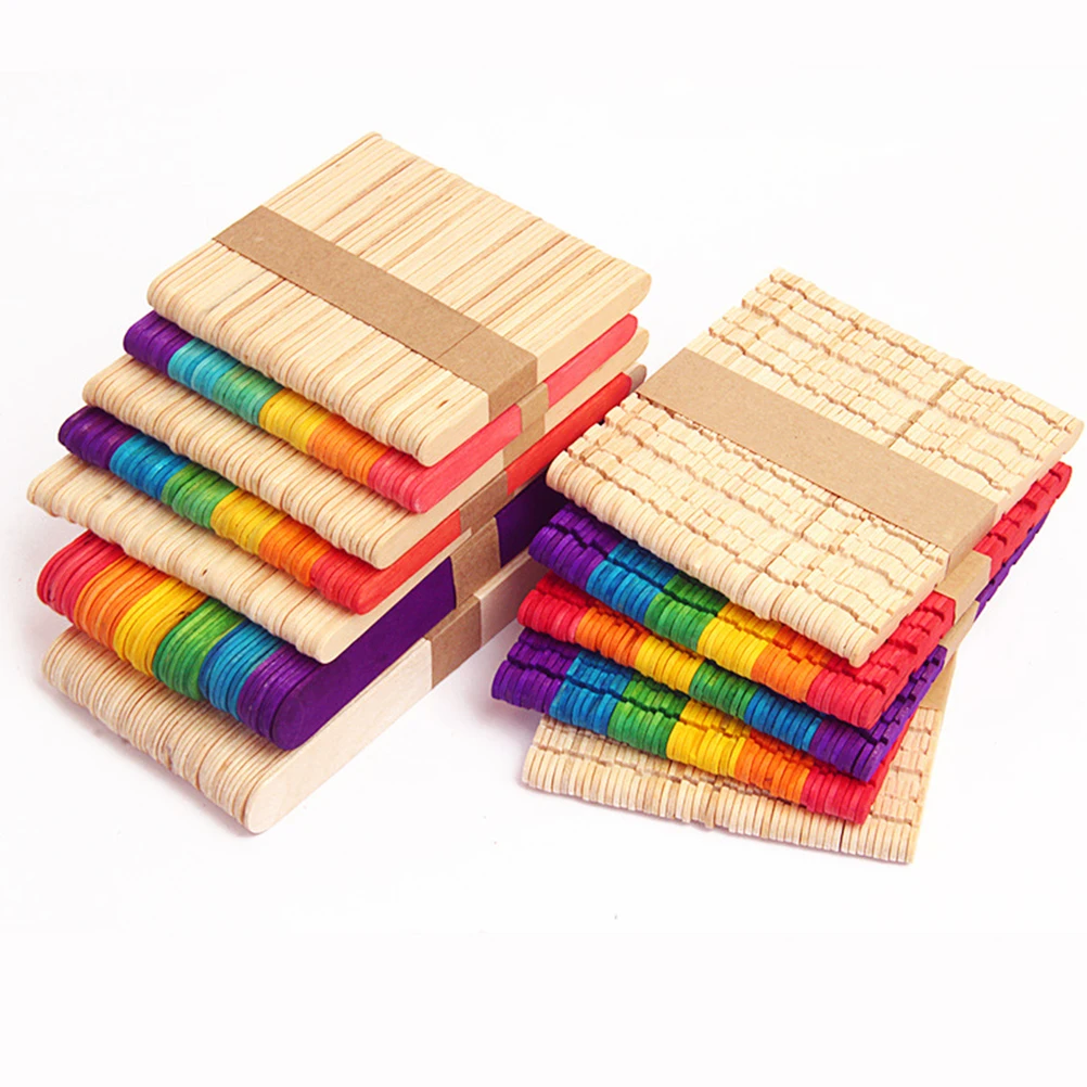 

250 Pcs Ice Cream Stick Material Sticks Wooden Stickers Crafting DIY for Popsicle
